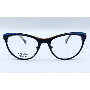 Volte Face Cha Cha Black & Blue Cat Eye Eyeglass Frames w/Case & Cleaning Cloth